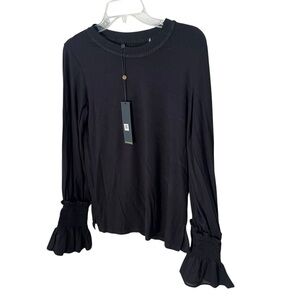 NWT Kobi Halperin Bell Sleeve Long Sleeve Tee Top Small Black